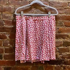 Reformation Red Floral Mini Skirt Size 12